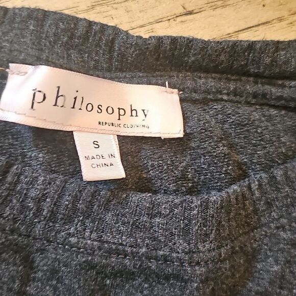 Dark Gray Long Sleeve Sweater Size S Philosophy - Picture 4 of 10